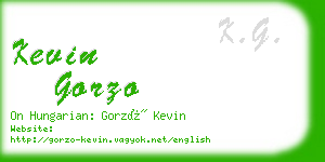 kevin gorzo business card